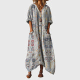 Robe Maxi Souple à Imprimé Coloré