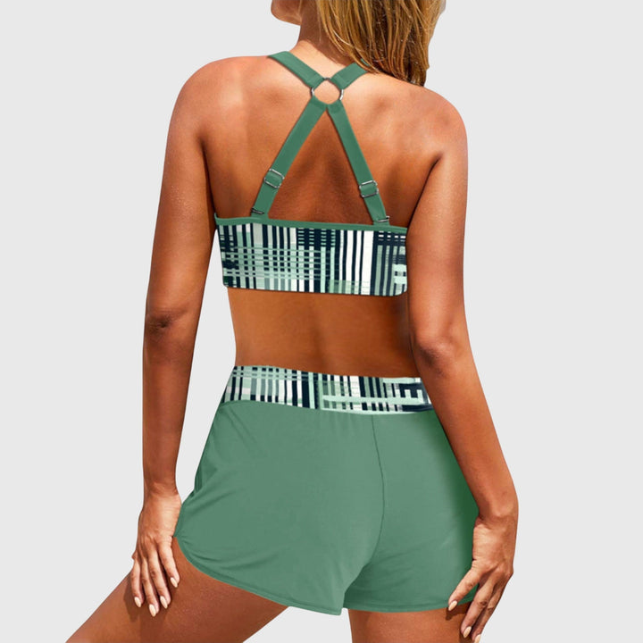 Janelle - Bikini Taille haute Rayé