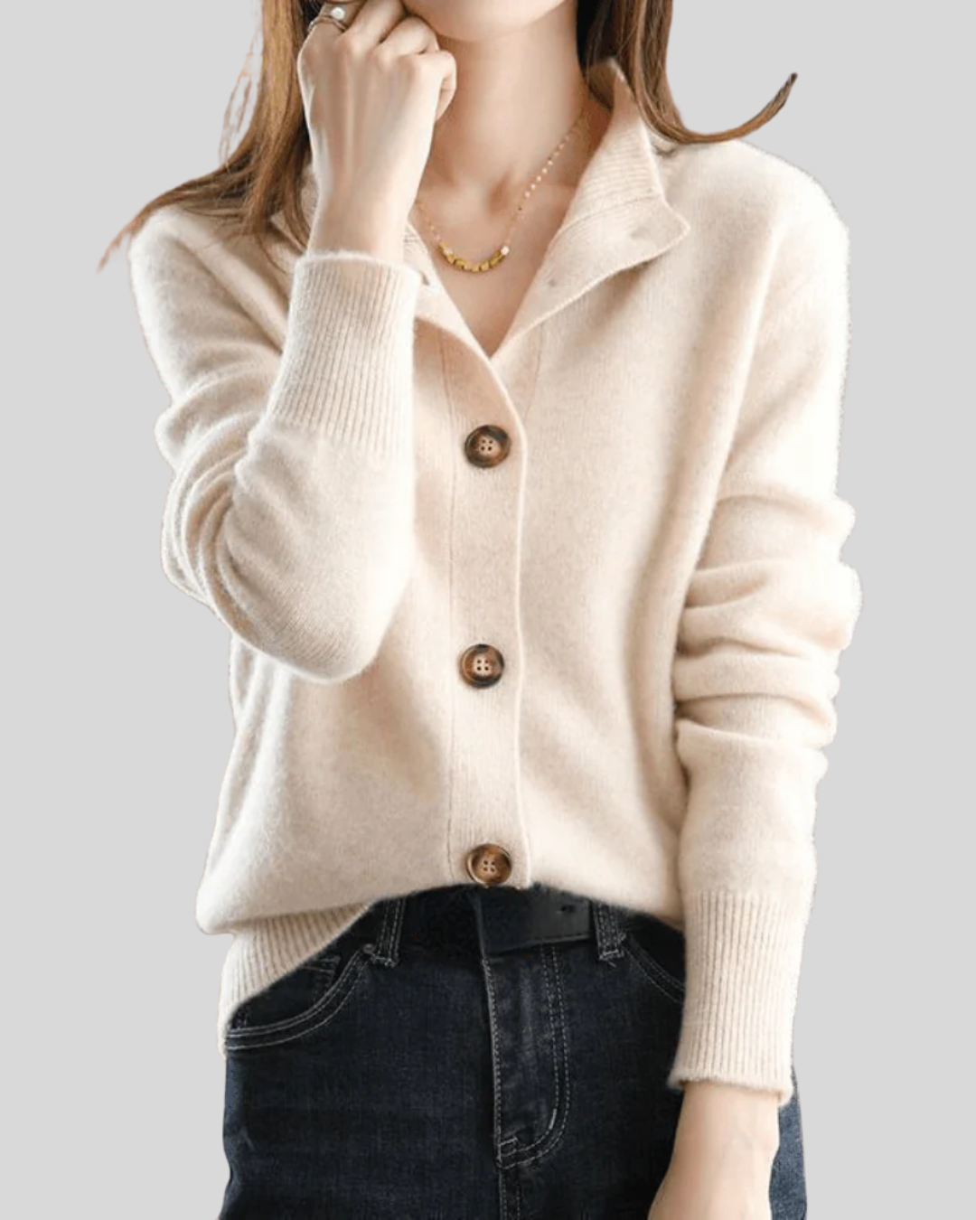 Luna – Gilet cachemire style rétro