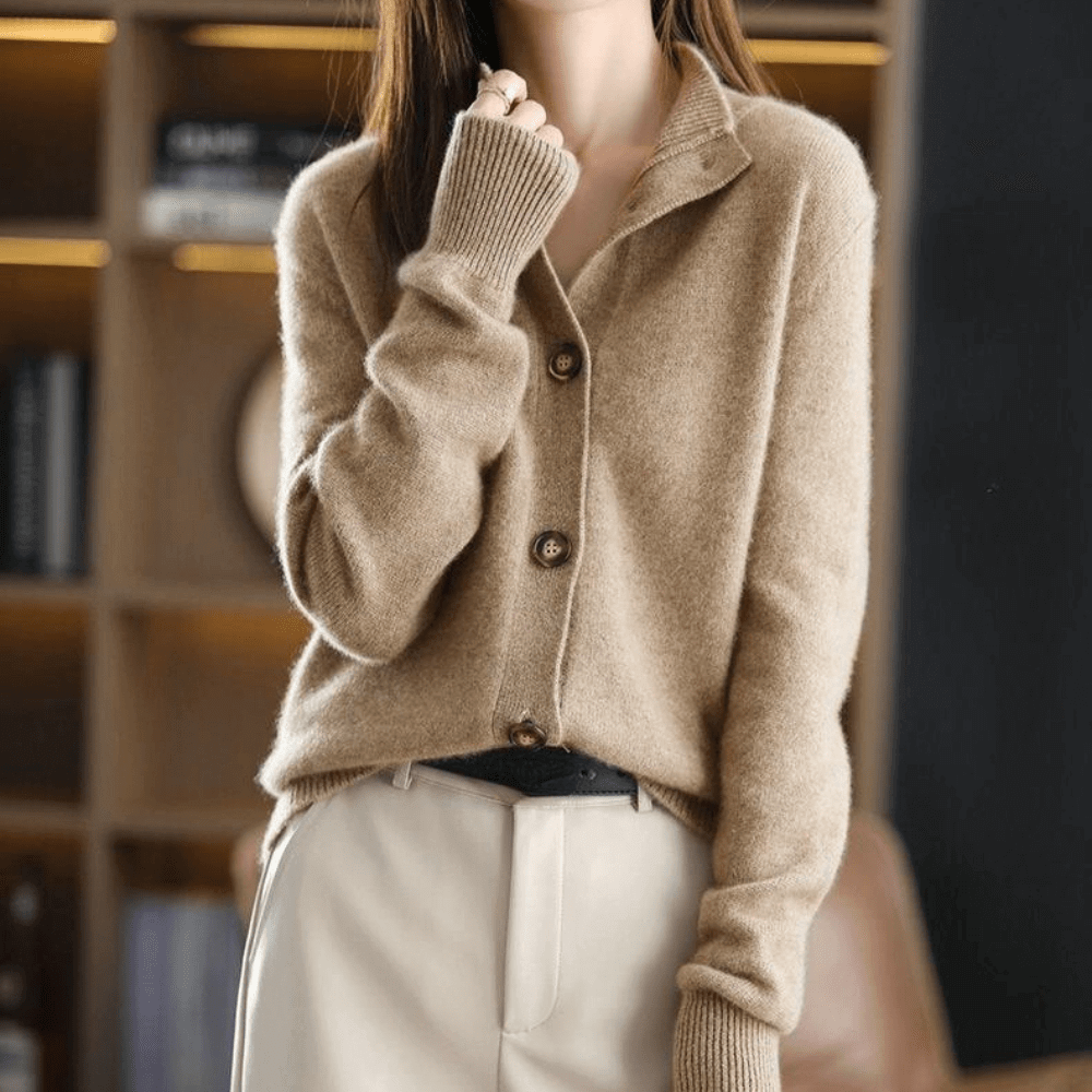 Madeleine | Cardigan en Maille Élégant à Col Ouvert pour Femme