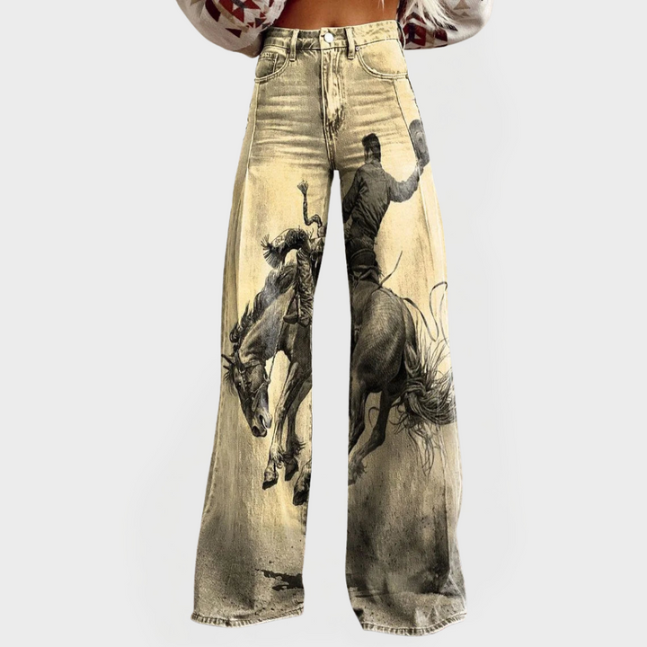 Jeans Confortables avec Jambes Larges et Coupe Détendue