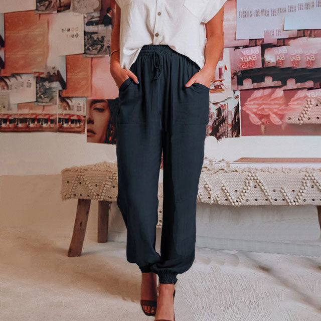 Kaeli – Pantalon Élégant avec Cordon de Serrage