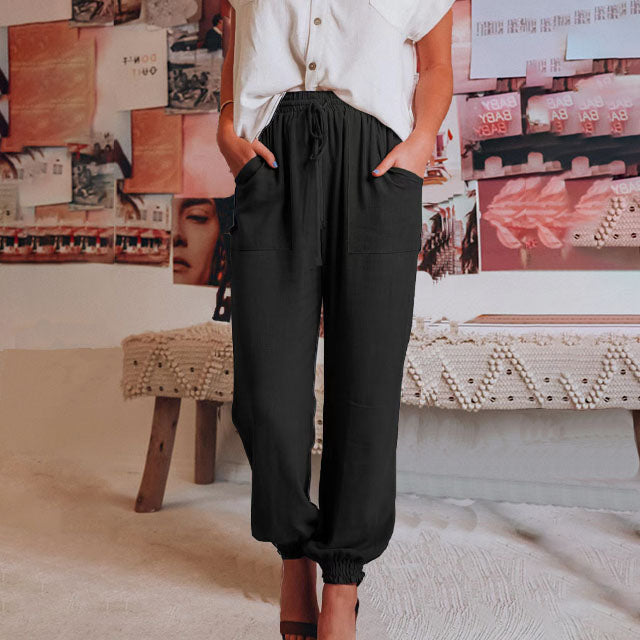 Kaeli – Pantalon Élégant avec Cordon de Serrage