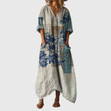 Robe Maxi Souple à Imprimé Coloré