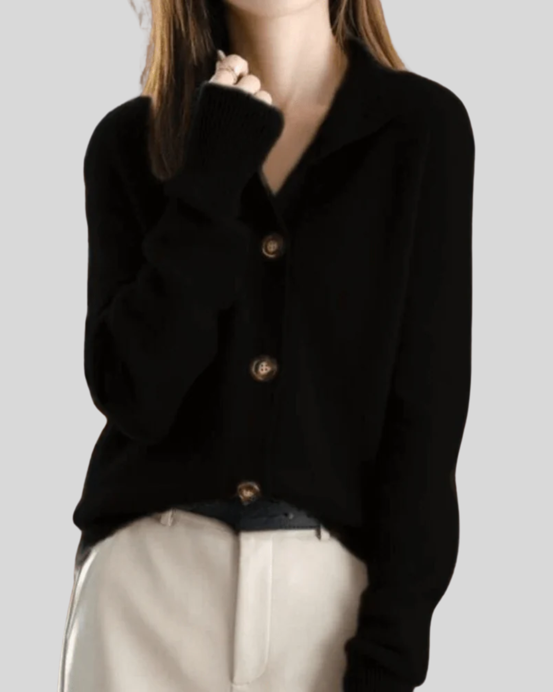 Luna – Gilet cachemire style rétro