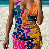 Fiesta – Tankini graphique fleuri avec short, effet ventre plat