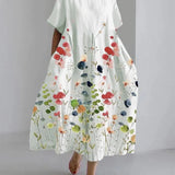Liliane - Robe longue décontractée à fleurs