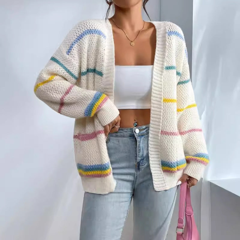 Gaïa | Cardigan Oversize en Maille, Pull Douillet à Manches Longues et Col Ouvert