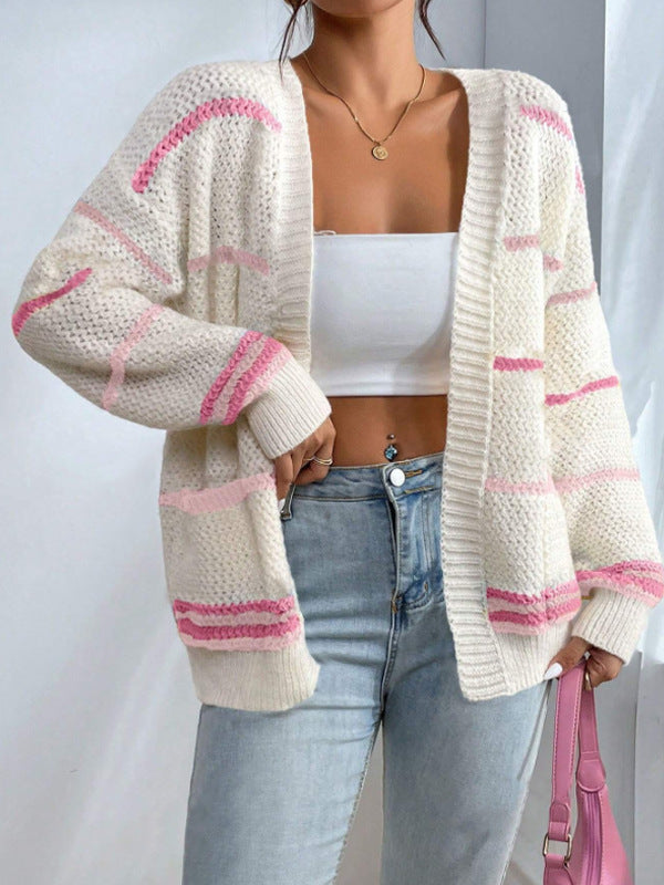 Gaïa | Cardigan Oversize en Maille, Pull Douillet à Manches Longues et Col Ouvert
