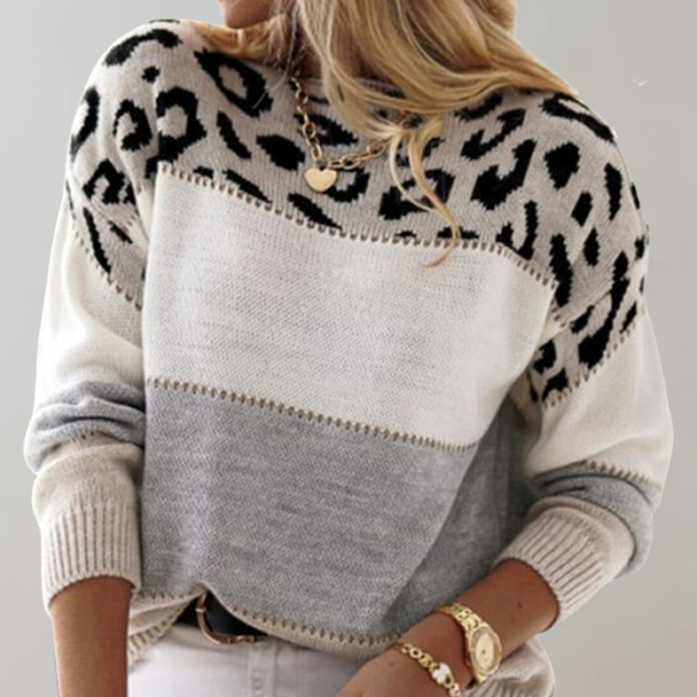 Céline – Pull en maille à accent léopard