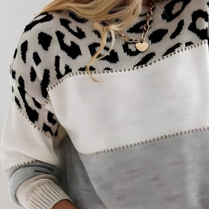 Céline – Pull en maille à accent léopard