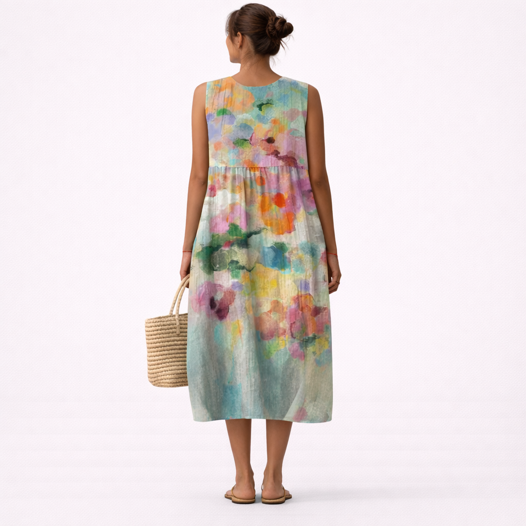 Carla - Robe Midi Multicolore Élégante