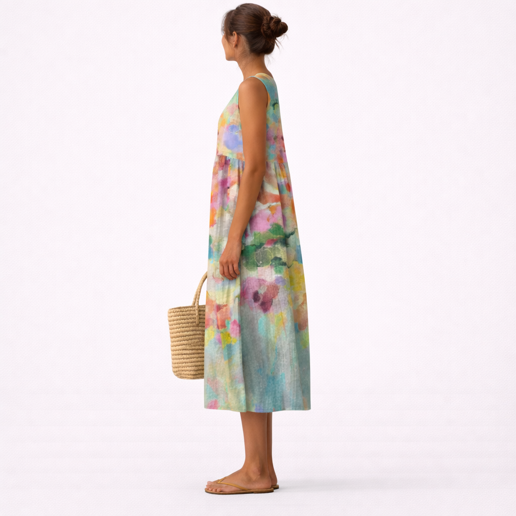 Carla - Robe Midi Multicolore Élégante