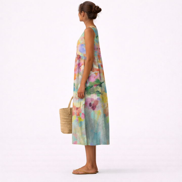 Carla - Robe Midi Multicolore Élégante