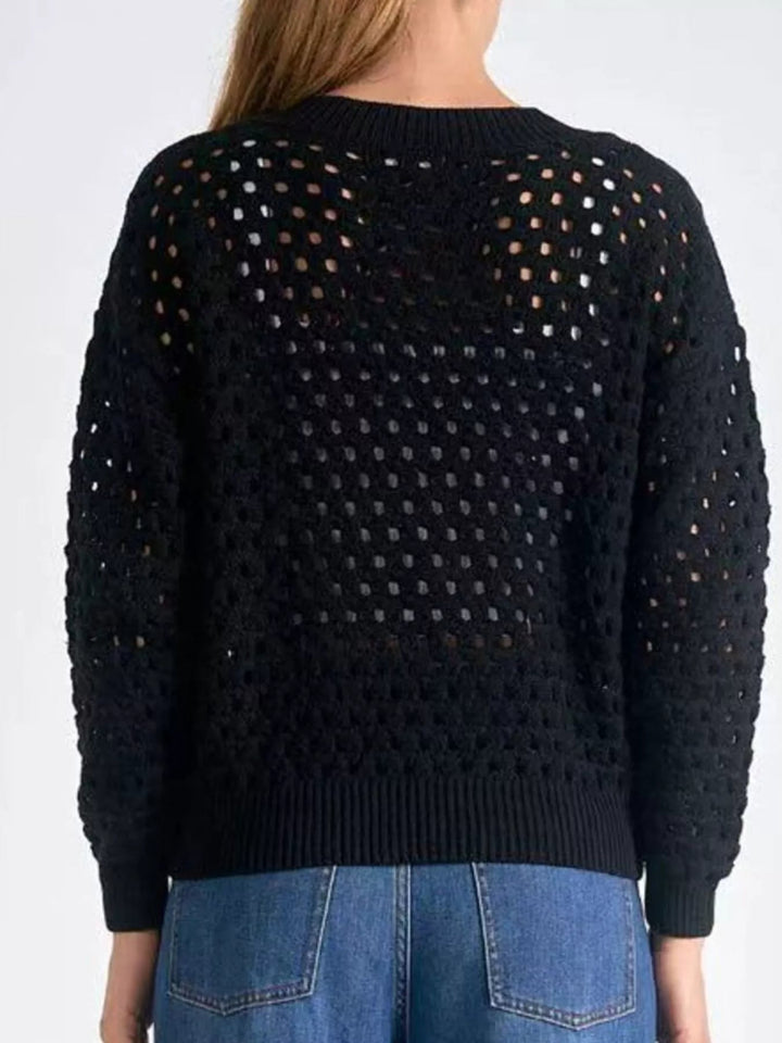 Sylvie | Cardigan en Maille Ajourée, Élégant et Respirant