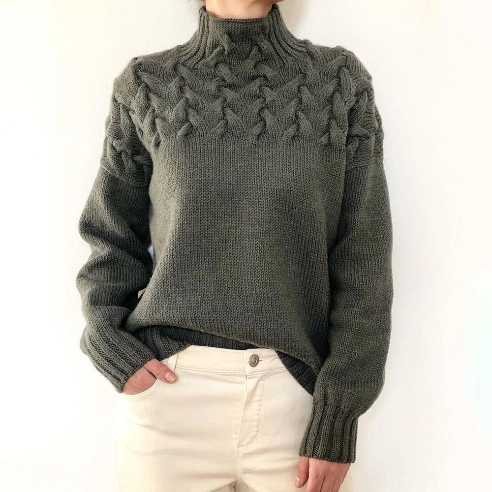 Inès – Pull chaud à col roulé