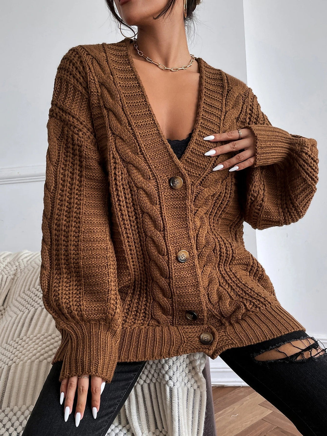 Bernadette | Cardigan Oversize à Torsades