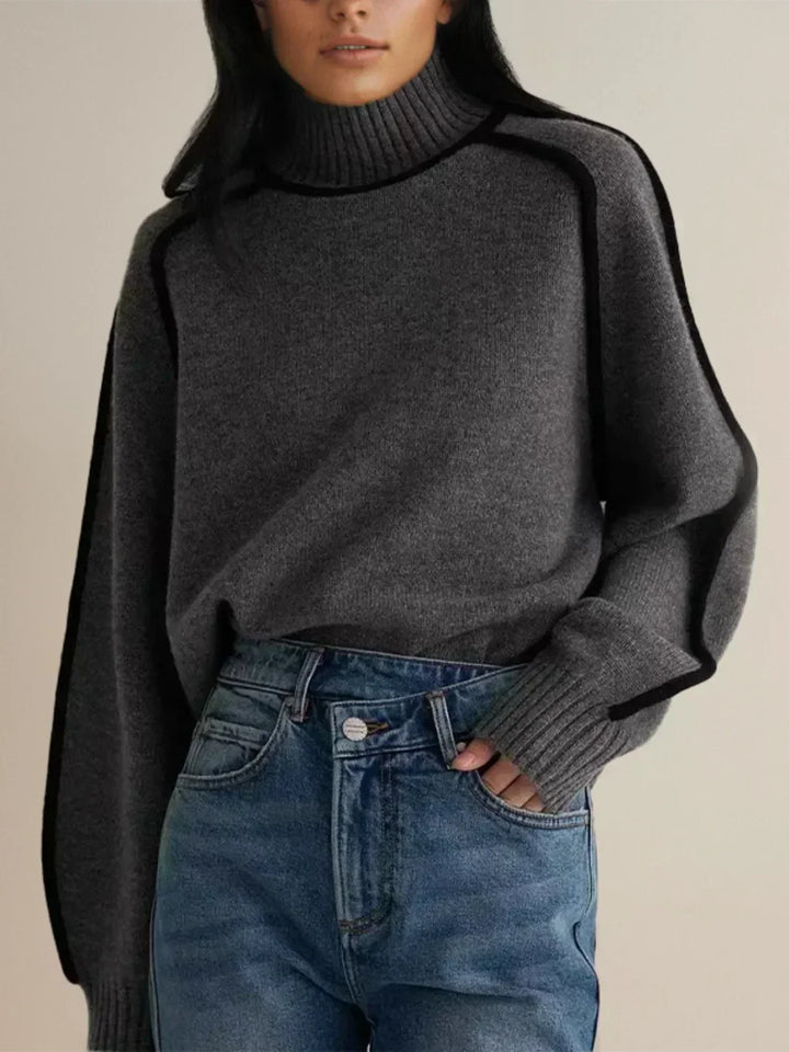 Carine – Pull élégant à col montant