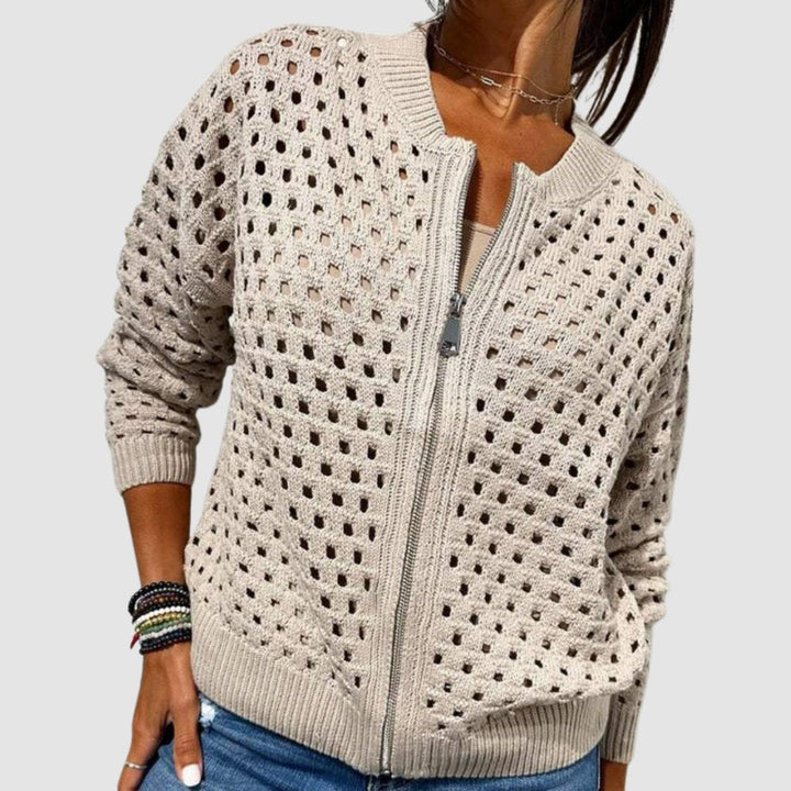 Alice | Cardigan Zippé, Ample, Respirant et Douillet