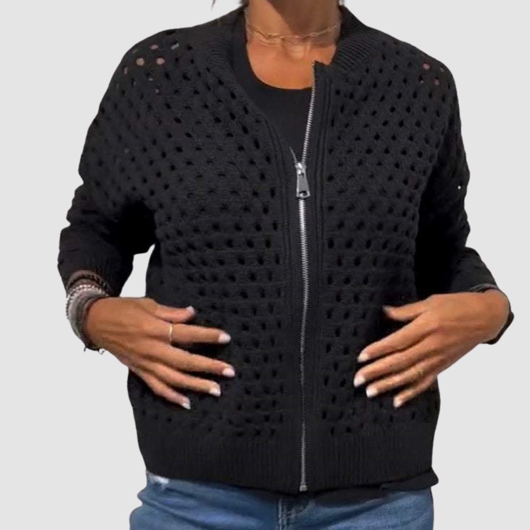 Alice | Cardigan Zippé, Ample, Respirant et Douillet