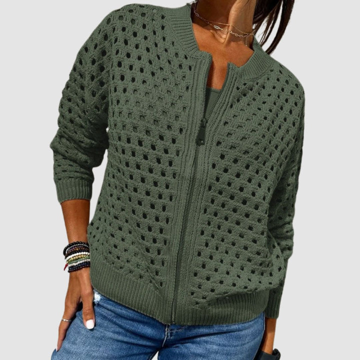 Alice | Cardigan Zippé, Ample, Respirant et Douillet