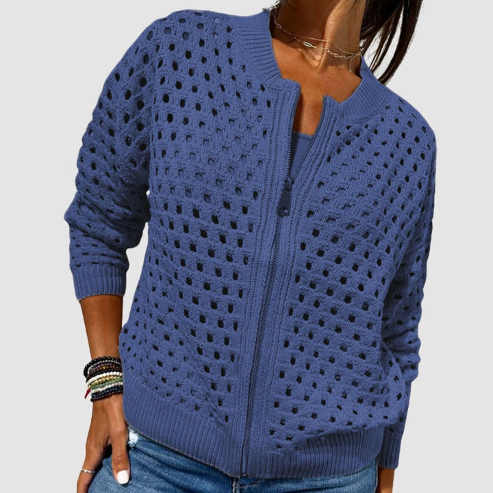Alice | Cardigan Zippé, Ample, Respirant et Douillet