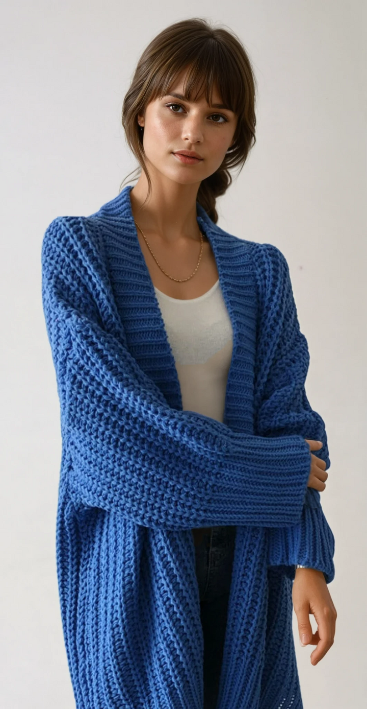 Agnès | Cardigan Oversize en Maille Ajourée