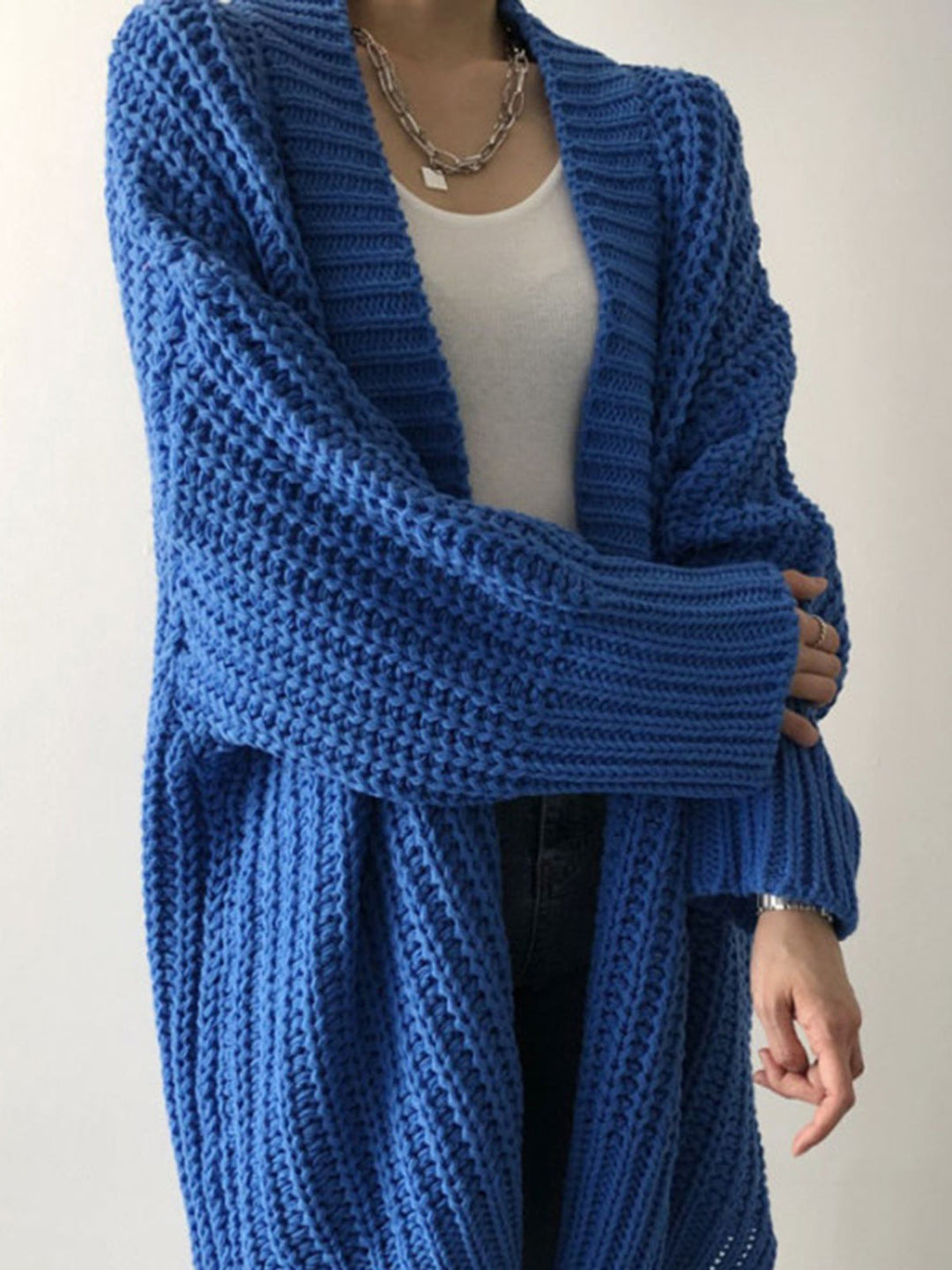 Agnès | Cardigan Oversize en Maille Ajourée