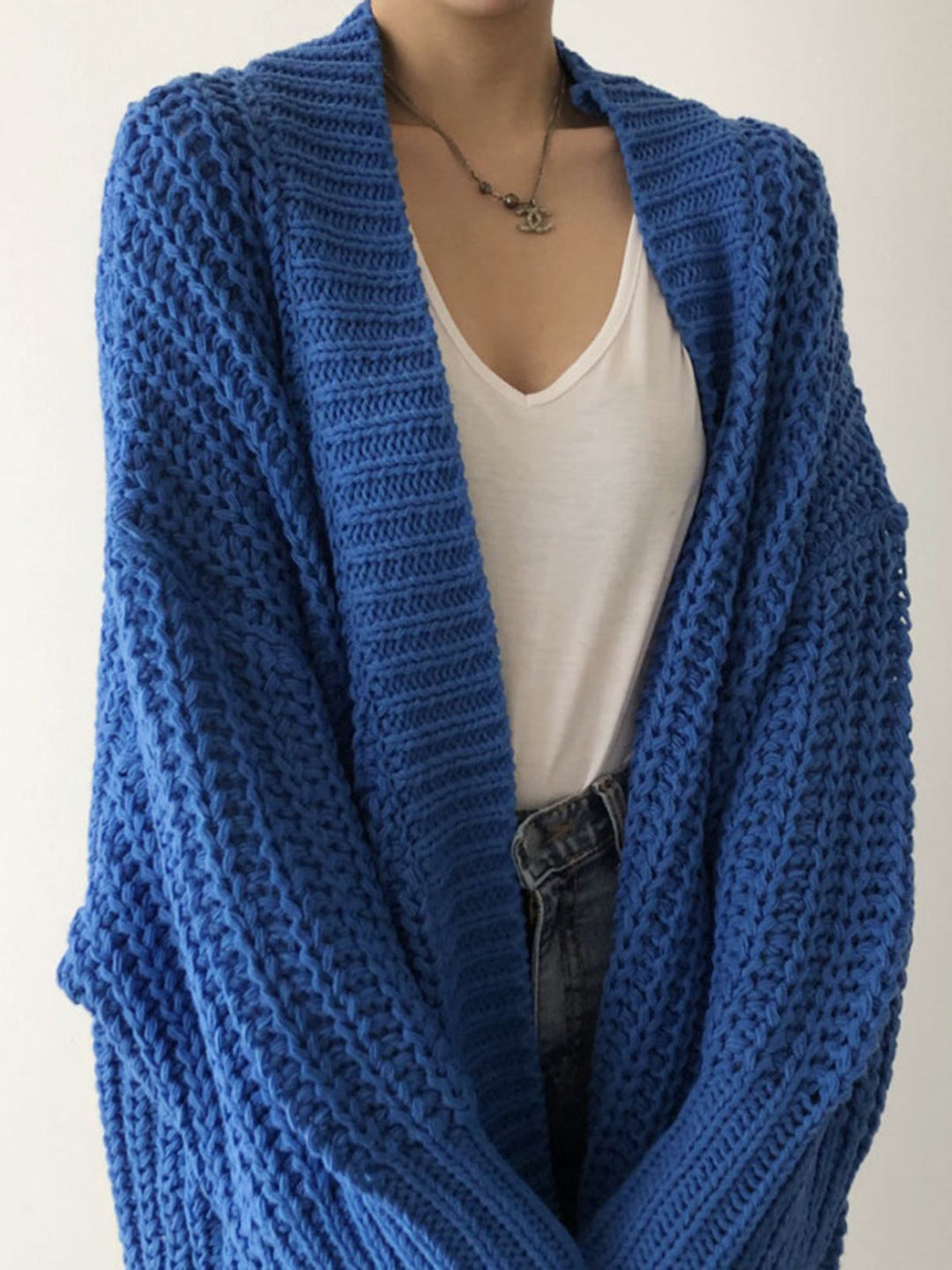 Agnès | Cardigan Oversize en Maille Ajourée
