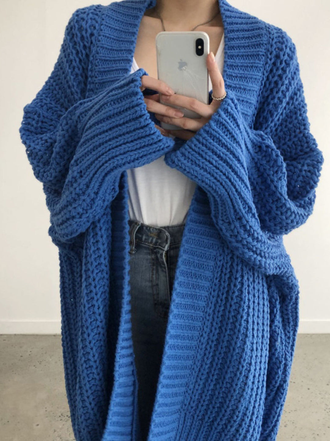 Agnès | Cardigan Oversize en Maille Ajourée
