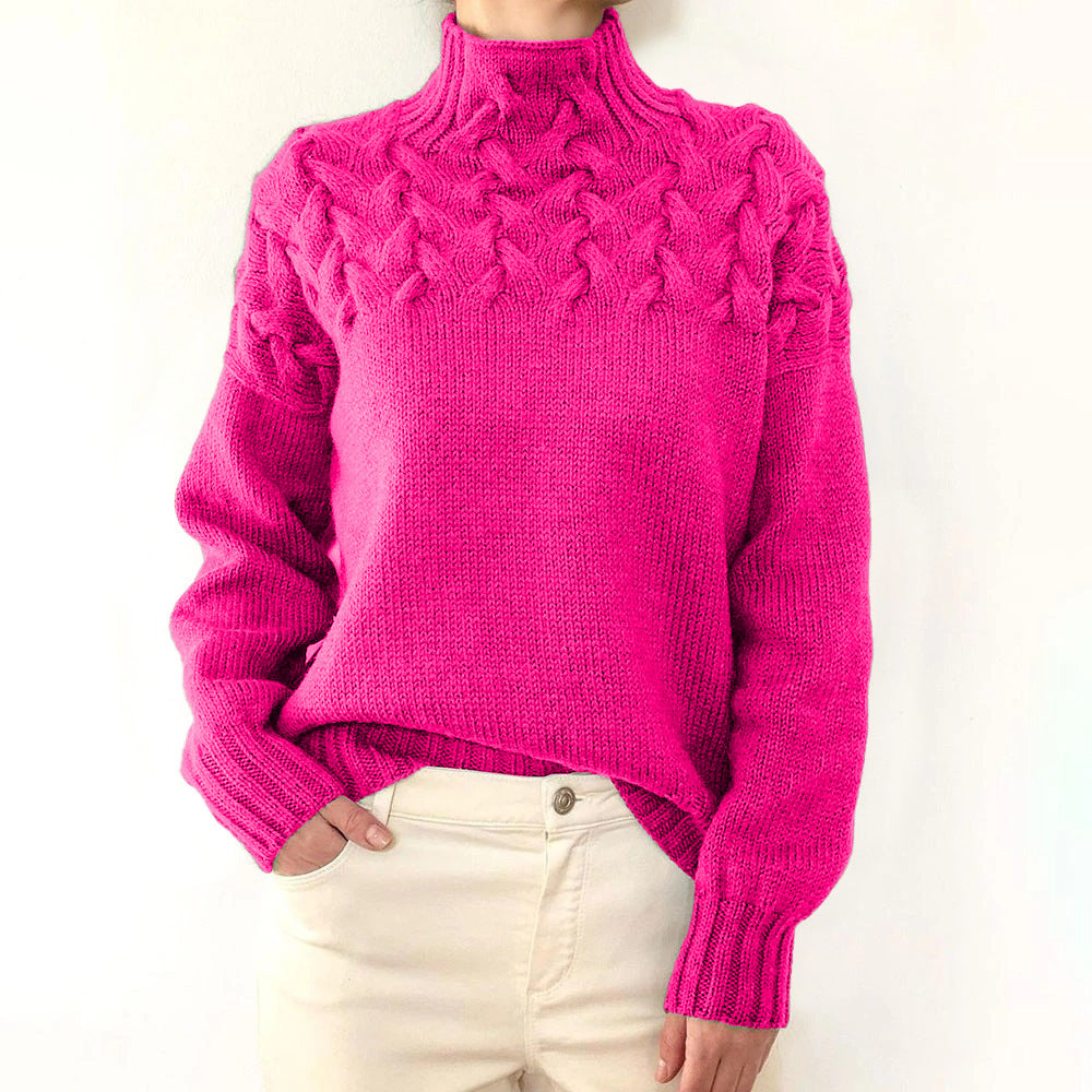 Inès – Pull chaud à col roulé
