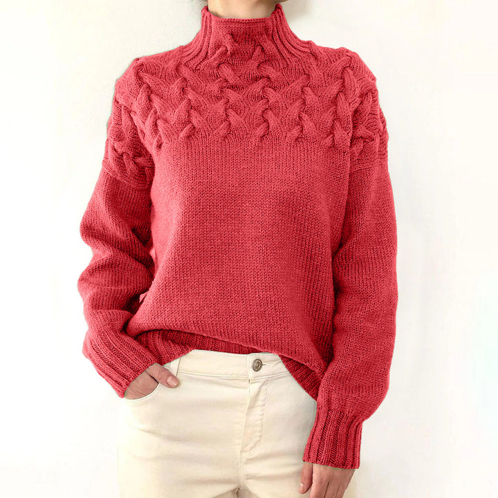 Inès – Pull chaud à col roulé