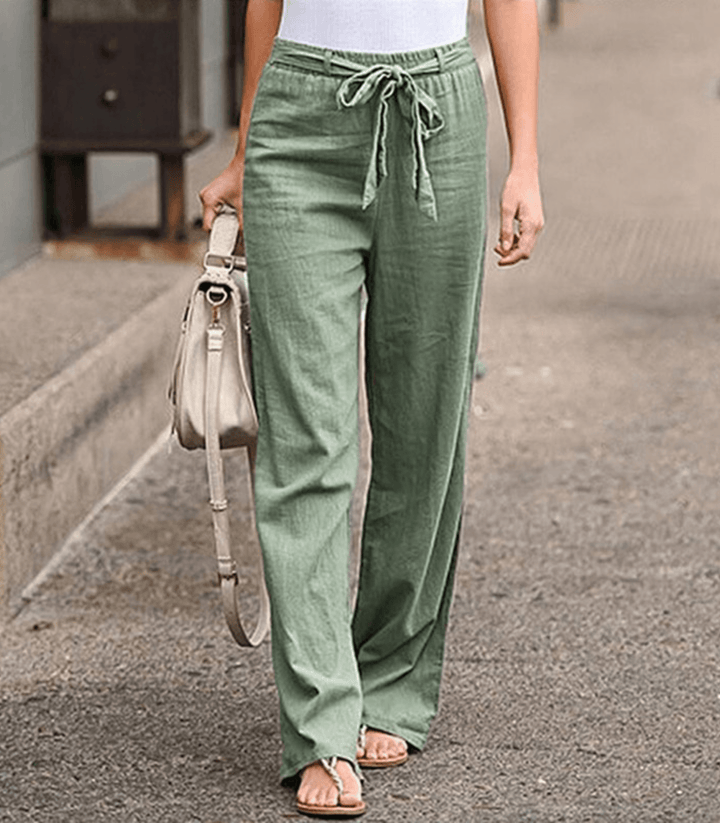 Joleen - Pantalons Relaxés pour Femmes avec Cordon de Serrage et Taille Élastique