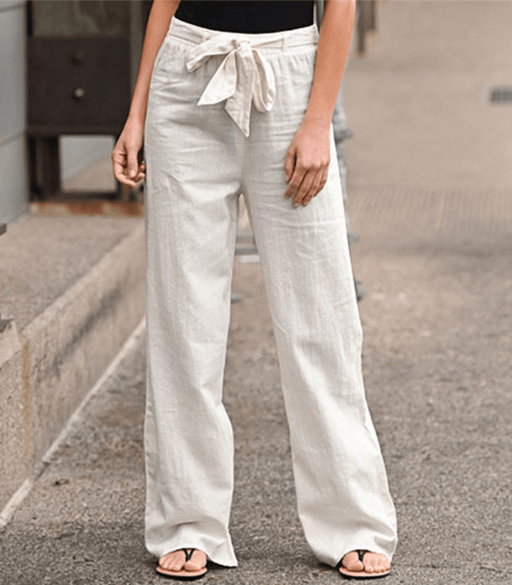 Joleen - Pantalons Relaxés pour Femmes avec Cordon de Serrage et Taille Élastique