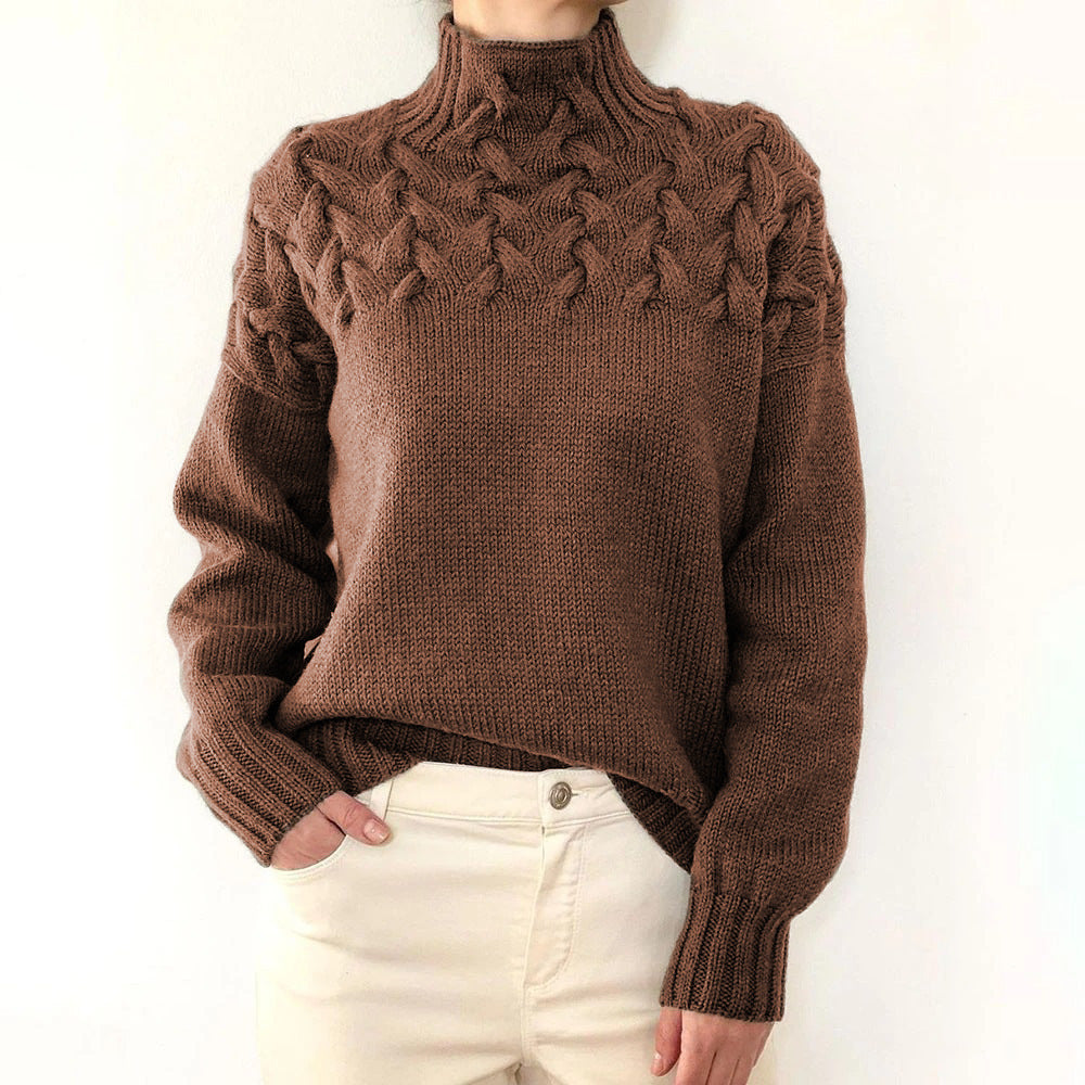 Inès – Pull chaud à col roulé