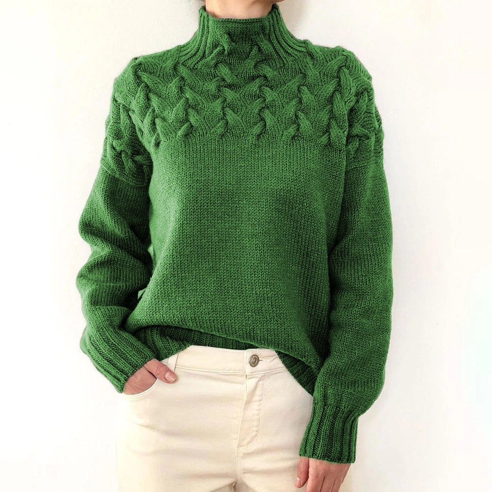 Inès – Pull chaud à col roulé