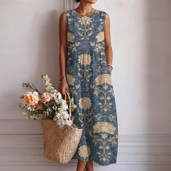 Aurora - Robe Midi Fleurie Classique