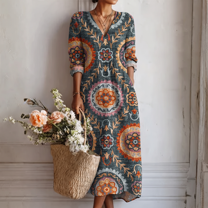Elia - Robe Midi Géométrique
