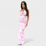 Marcelle - Robe fleurie rose