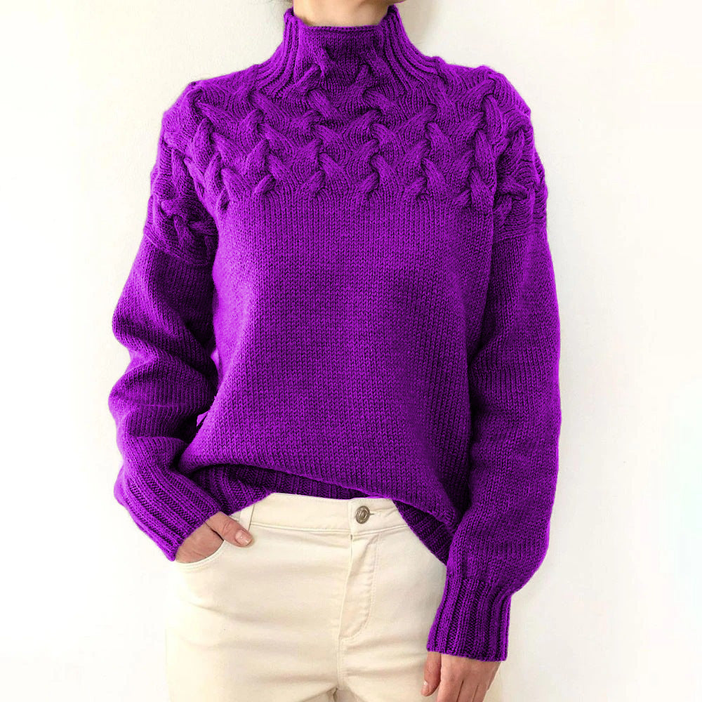 Inès – Pull chaud à col roulé