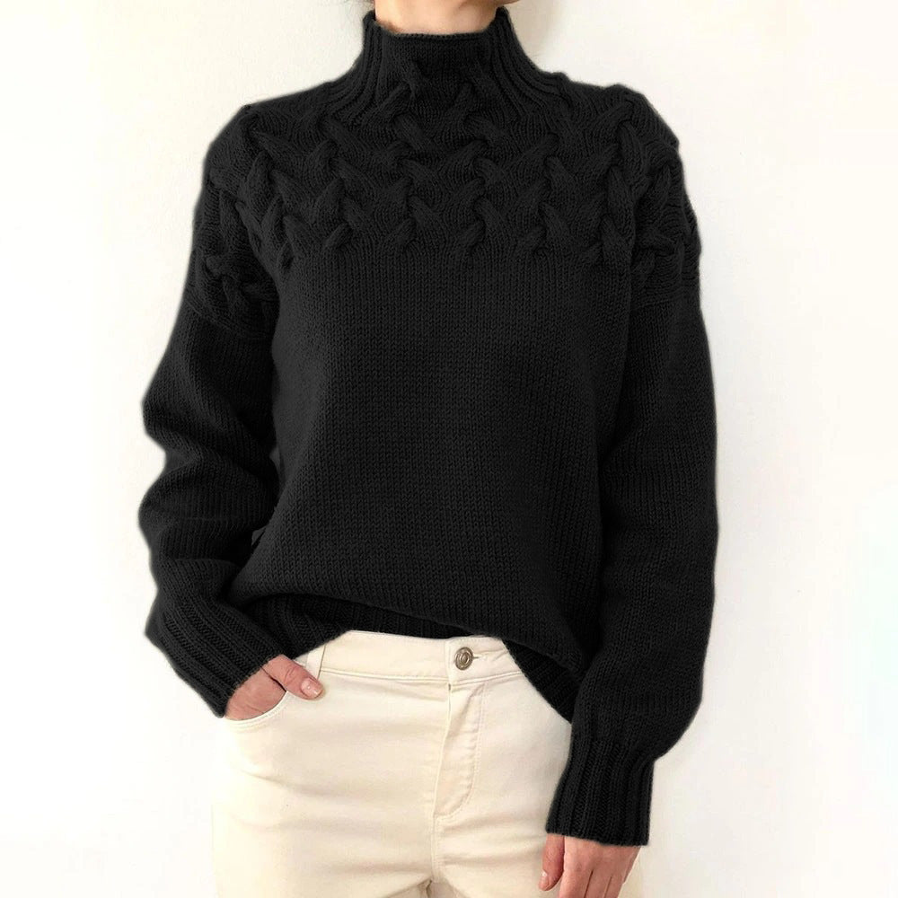 Inès – Pull chaud à col roulé